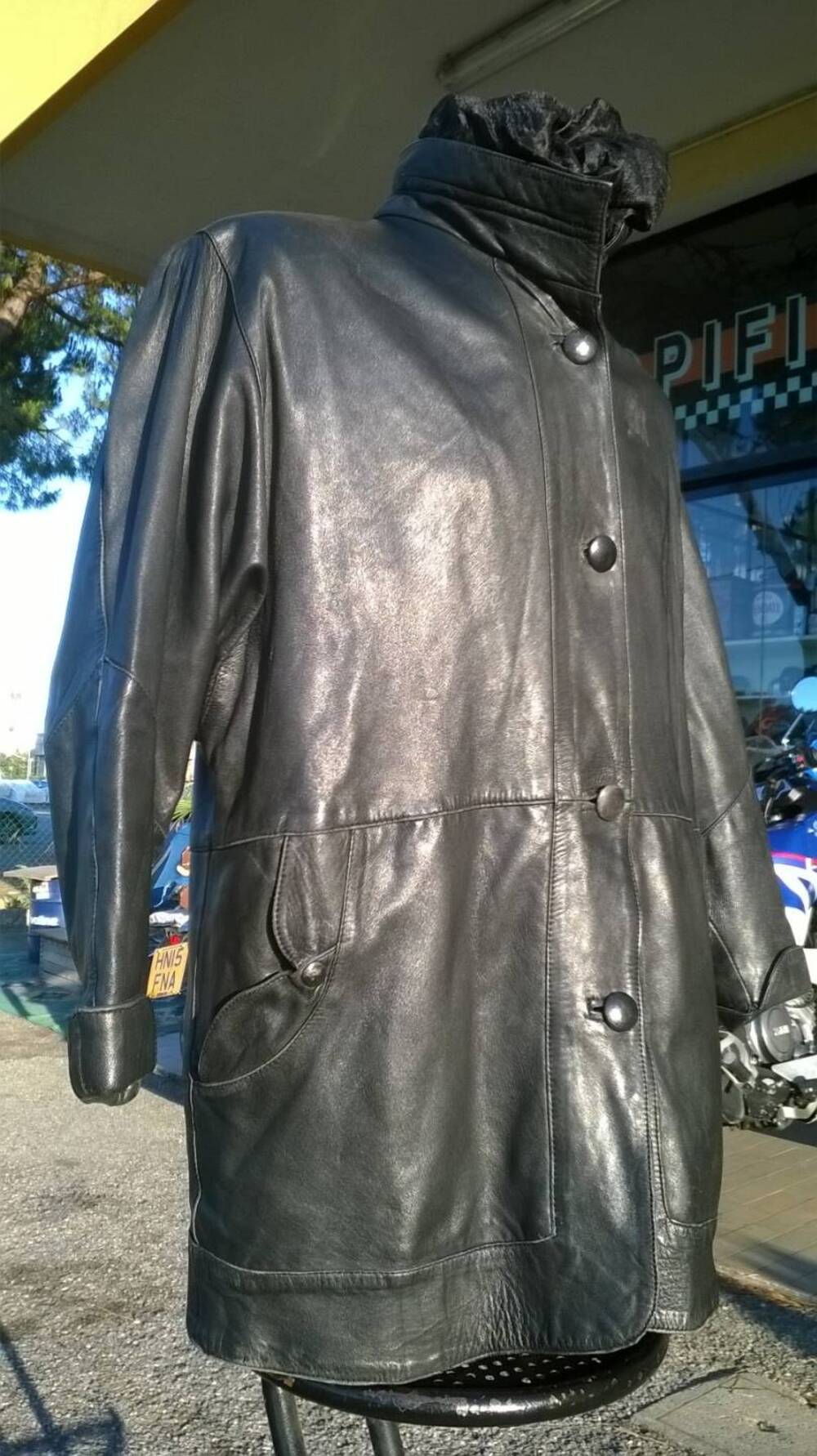 Giacca Donna Pelle Nera Artigianale (9)