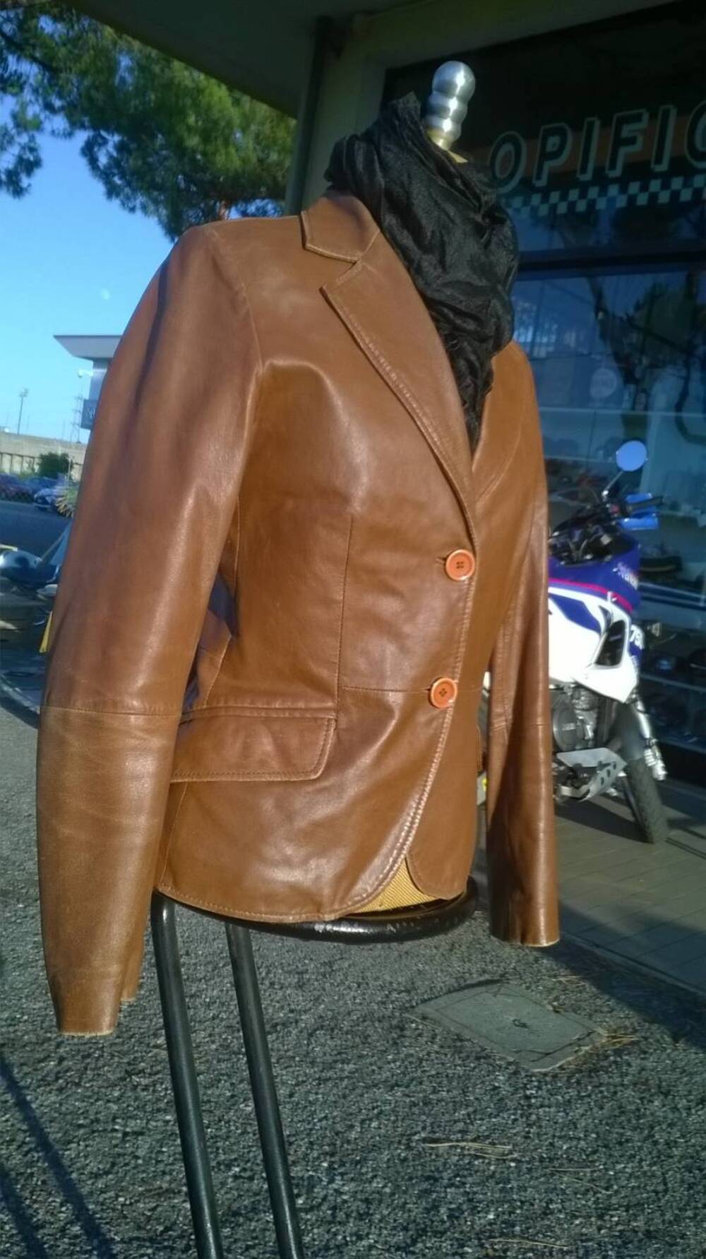 Giacca Zara Pelle Marone (2)