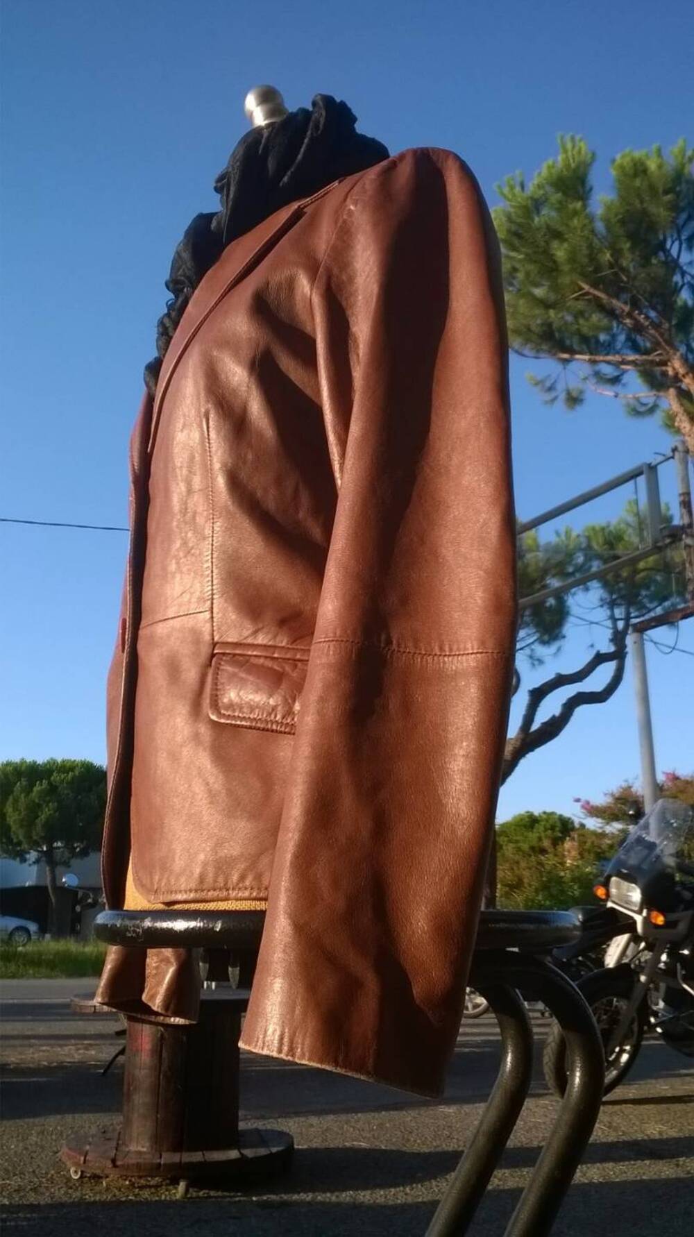 Giacca Zara Pelle Marone (4)