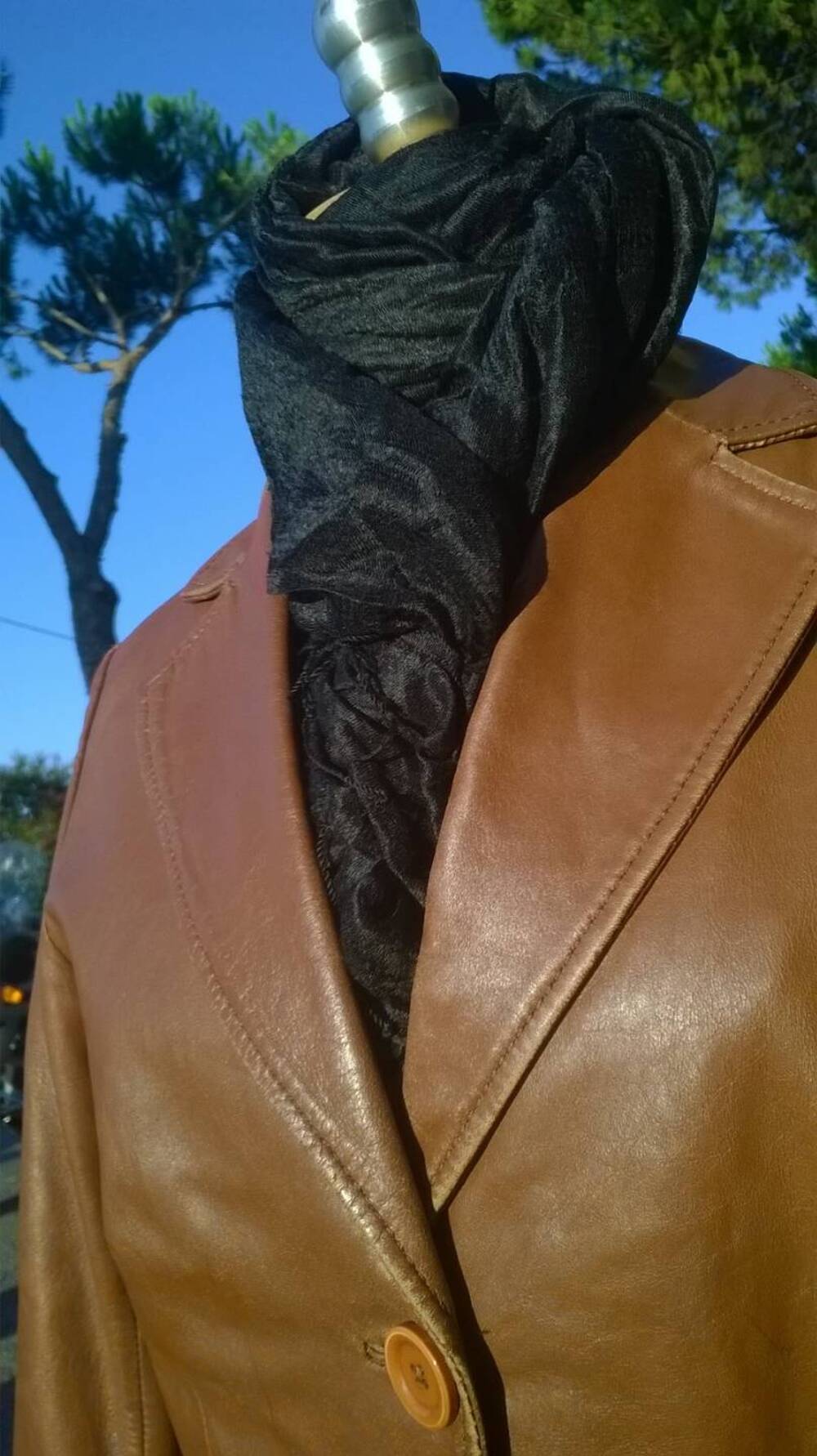 Giacca Zara Pelle Marone (9)