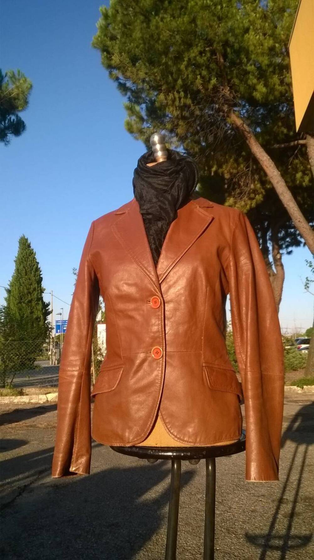 Giacca Zara Pelle Marone (7)