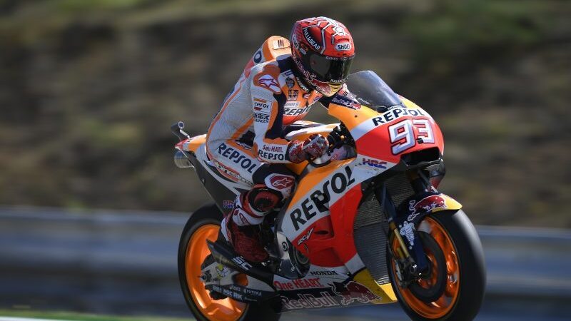 MotoGP. Marquez primo nel warm-up a Brno