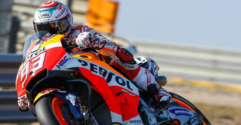 MotoGP 2017. M&aacute;rquez &egrave; il pi&ugrave; veloce nel warm-up ad Arag&oacute;n