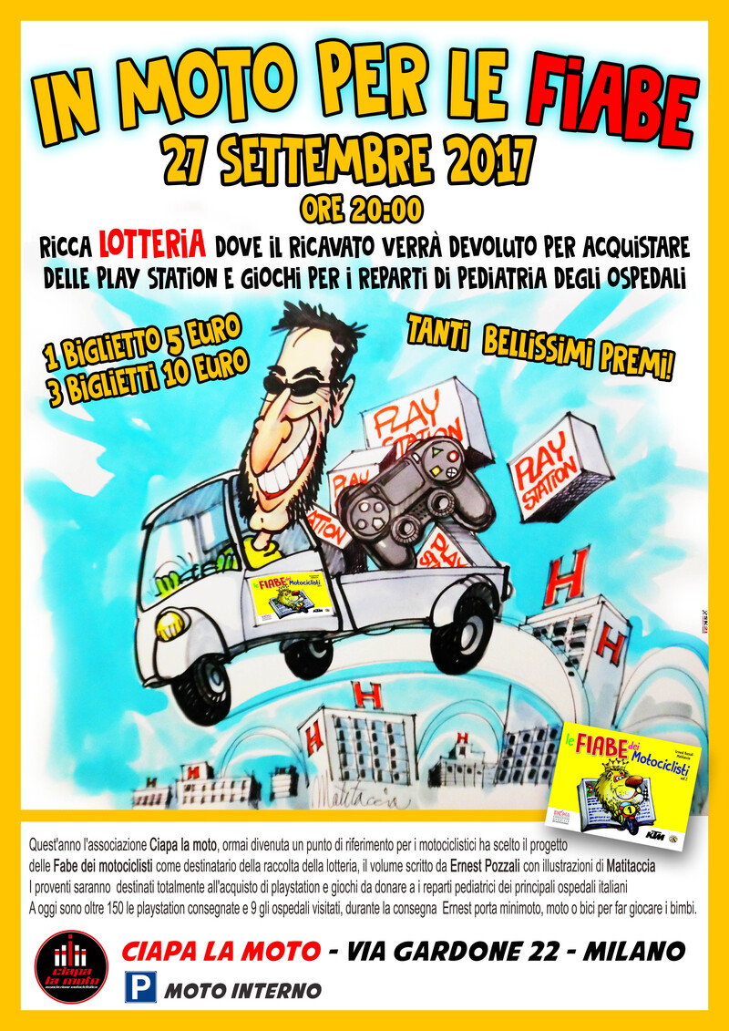 "In moto per le fiabe", mercoled&igrave; da Ciapa la Moto