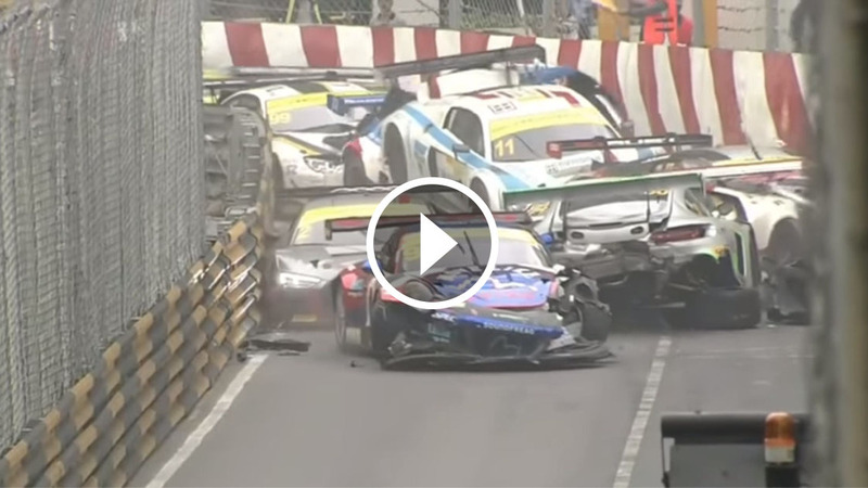 GP Macao, maxitamponamento record nella gara della FIA GT World Cup [Video]