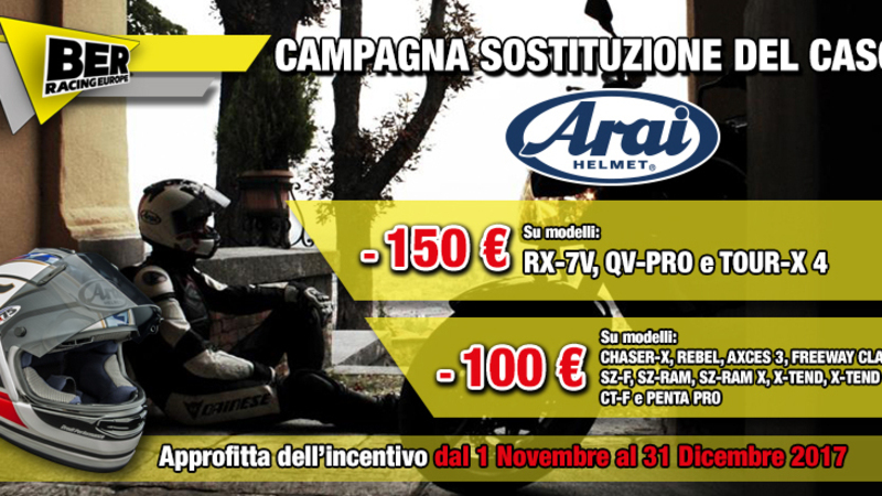 Arai: continua la campagna Sicurezza Sostituzione Casco 