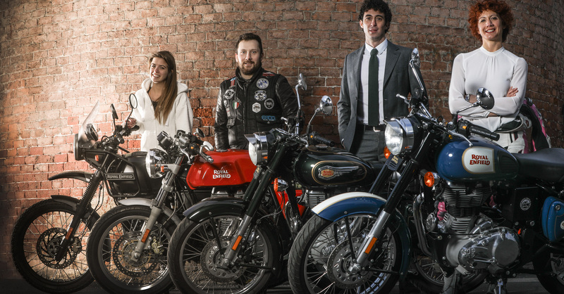 Quattro amici all&#039;Agnellotreffen con quattro Royal Enfield