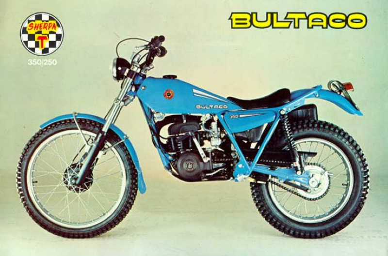 La Bultaco Sherpa in un volan tino dell&#039;epoca