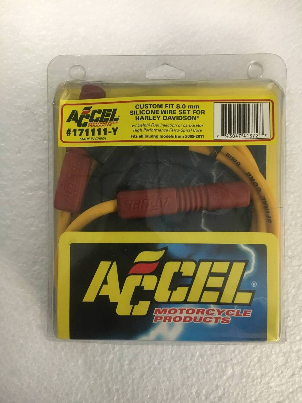 CAVI CANDELE SPARK PLUG WIRE SET 8MM RED Accel (2)