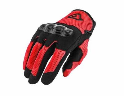 GUANTI CROSS ROSSI CON PROTEZIONI!!NUOVI!! Acerbis