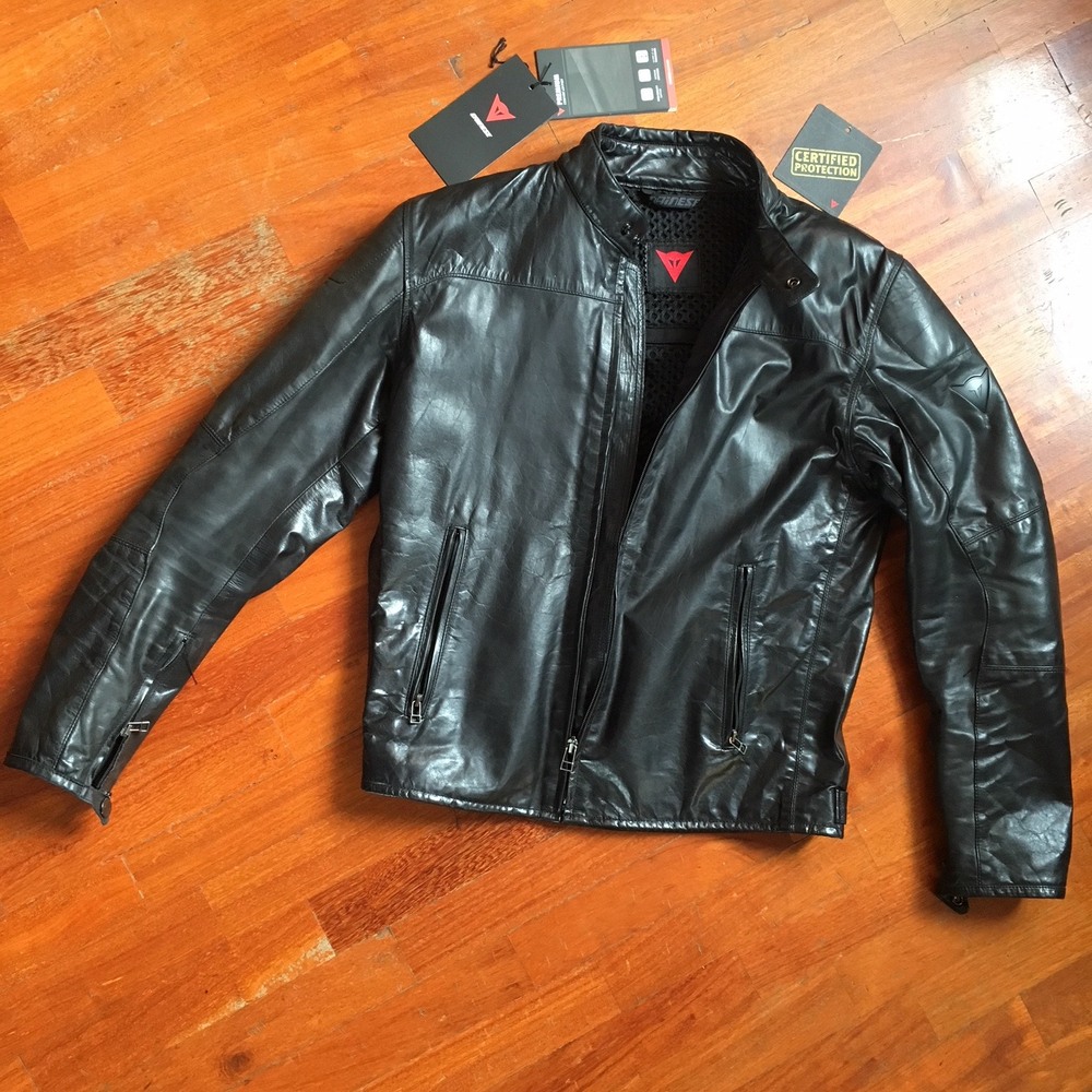 DAINESE G.MIKE LEATHER JACKET BLACK Size 50