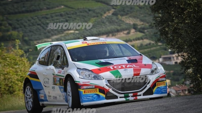 CIR 2015. Rally 2 Valli. Andreucci (Peugeot) e via