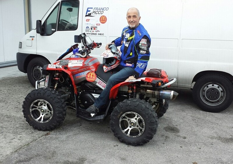 Franco Picco in sella al suo quad