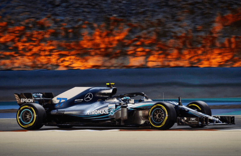 Bottas durante il GP del Bahrain 2018