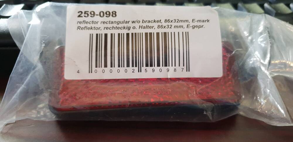 Catadiottro Riflettore rettangolare Universale