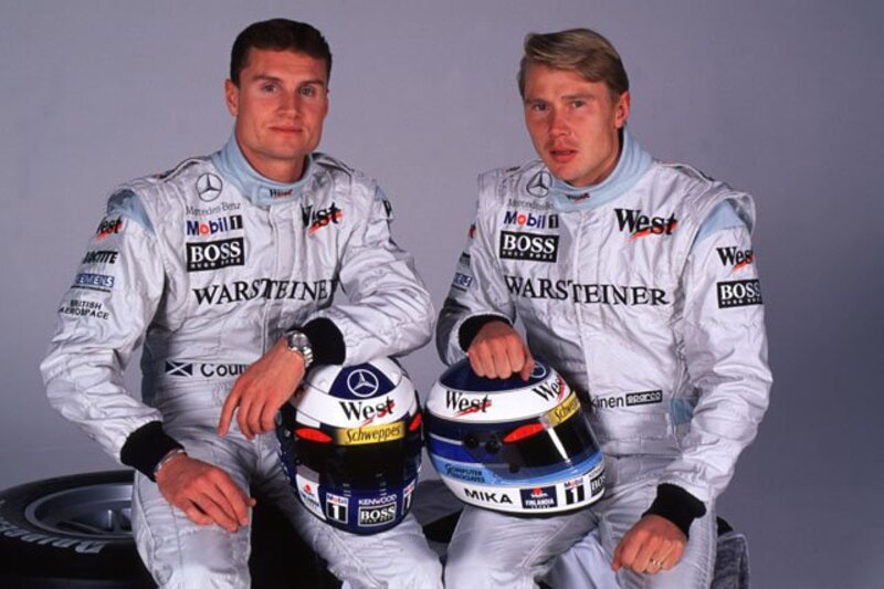 La coppia di casa McLaren nel 1999: David Coulthard e Mika Hakkinen