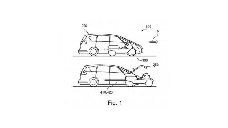 Ford brevetta l&rsquo;auto che ospita uno scooter al proprio interno