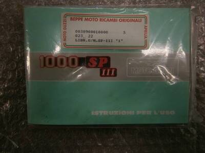 LIBRETTO MANUTENZIONE Moto Guzzi LIBRETTO USO E MANUTENZIONE 1000 SP III