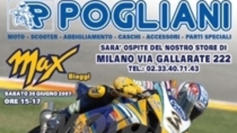 Sabato 30 giugno Max Biaggi ospite di Pogliani