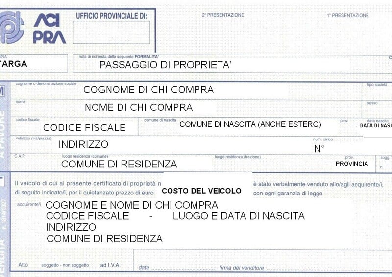 Costo passaggio di propriet&agrave; auto: calcolo costo di trapasso, incluse voltura e IPT