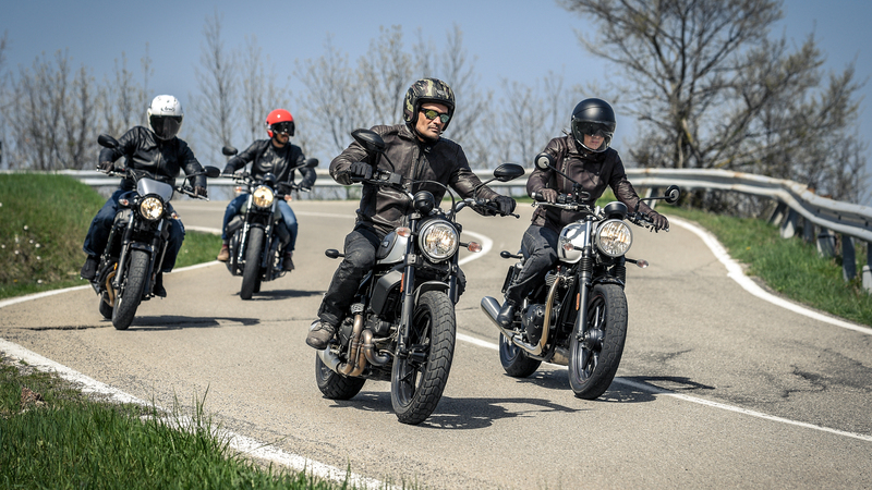 Sfida tra classiche: Ducati Scrambler, Moto Guzzi V7, Triumph Bonneville, Yamaha XSR