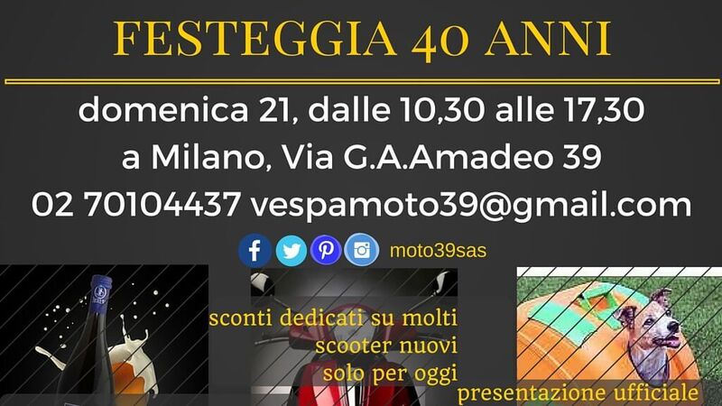 Moto39 festeggia i 40 anni con un porte aperte! 