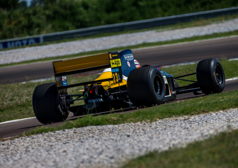 La Minardi M191B del 1992 durante lo shakedown