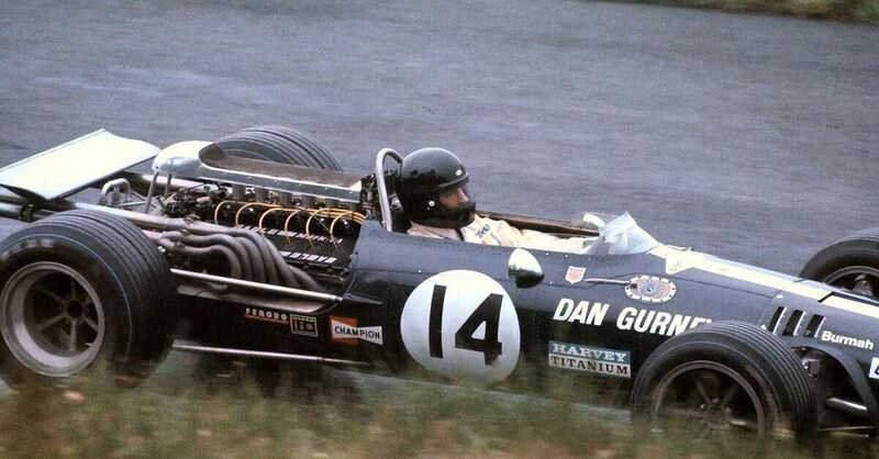 Dan Gurney con il casco integrale al N&uuml;rburgring nel 1968