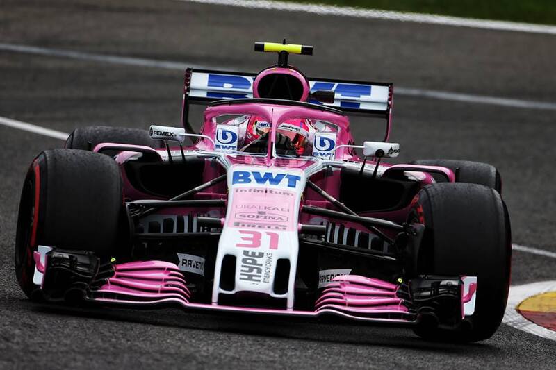 Esteban Ocon in azione a Spa