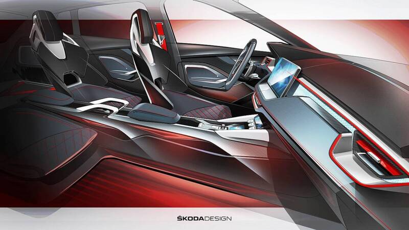 Il teaser dell&#039;abitacolo della Skoda Vision RS