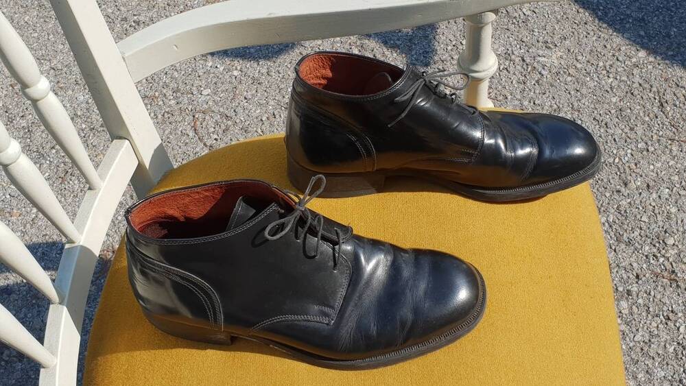 Scarpe in vero cuoio nere Artigianale (4)