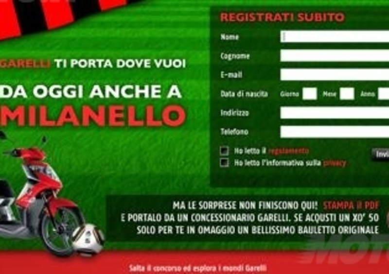 Concorso online Garelli e A.C. Milan