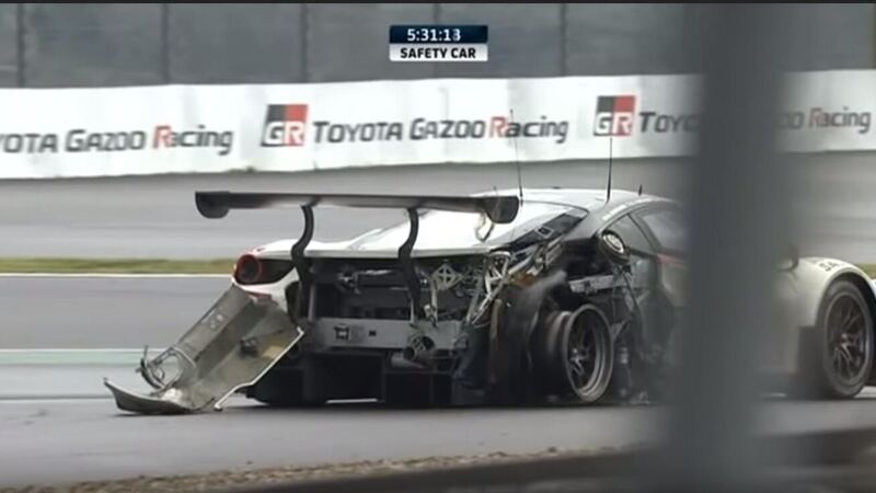 WEC 2018 Fuji: l&rsquo;incidente della Ferrari 488 GTE di Ishikawa in pieno rettilineo [video]