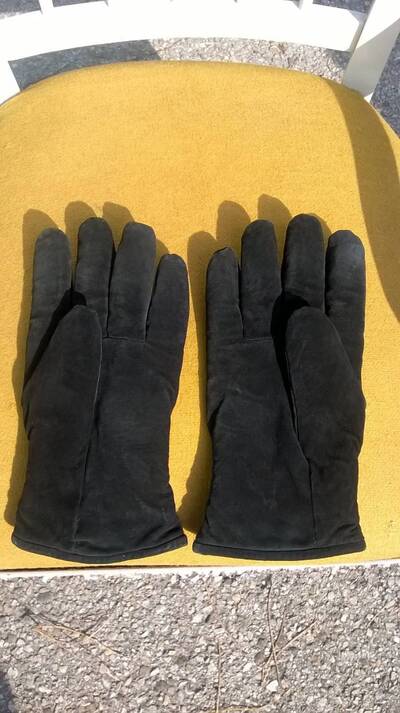 Guanti neri scamosciati tg M Vintage