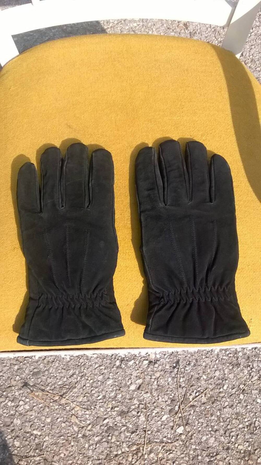 Guanti neri scamosciati tg M Vintage (5)