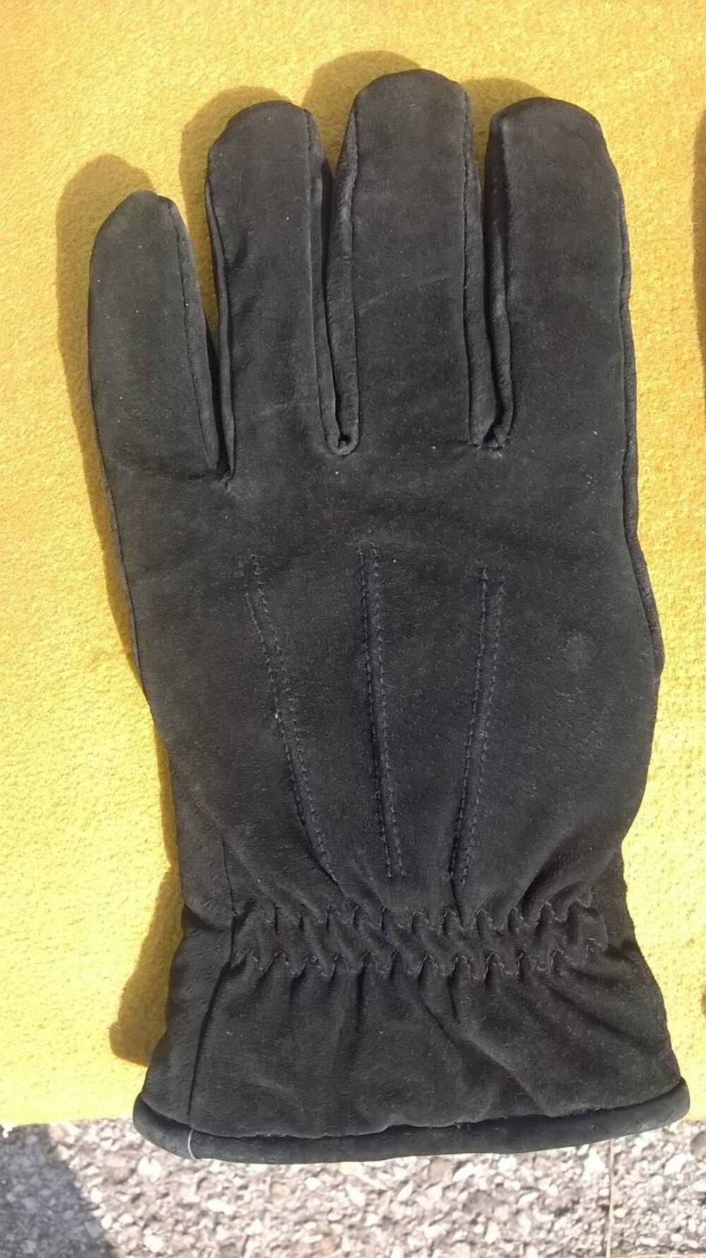 Guanti neri scamosciati tg M Vintage (6)