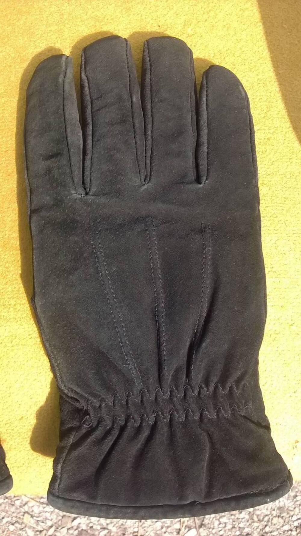 Guanti neri scamosciati tg M Vintage (7)