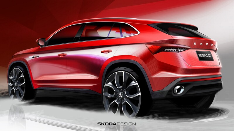 La parte posteriore del SUV coup&eacute; Skoda Kodiaq GT