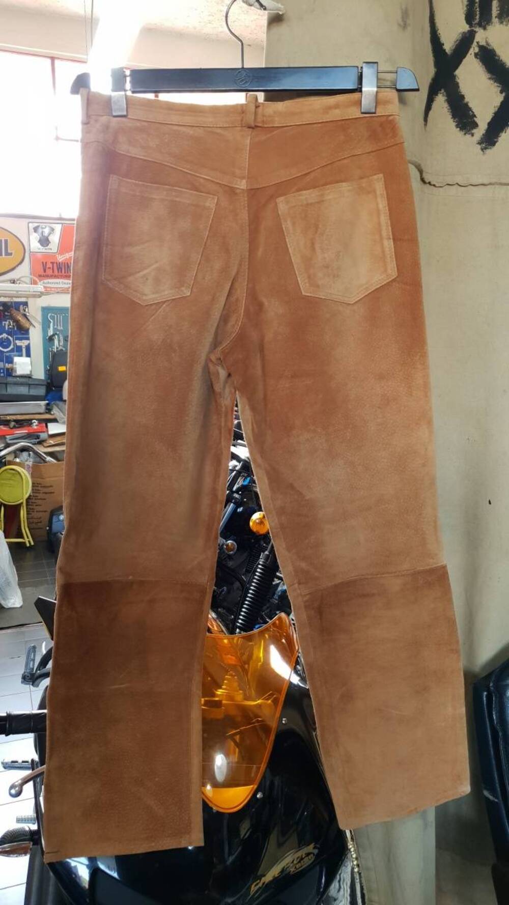 Pantaloni in camoscio foderati Tg 46 Artigianale (3)