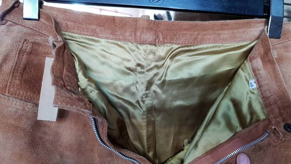 Pantaloni in camoscio foderati Tg 46 Artigianale (4)