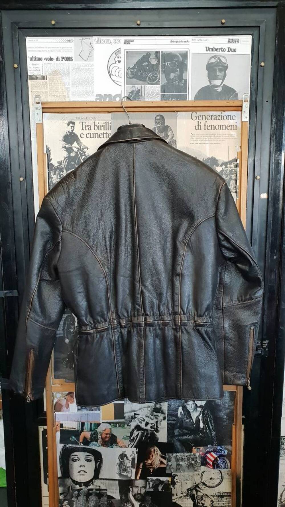 Giacca nera in pelle tg XL Leather House (2)