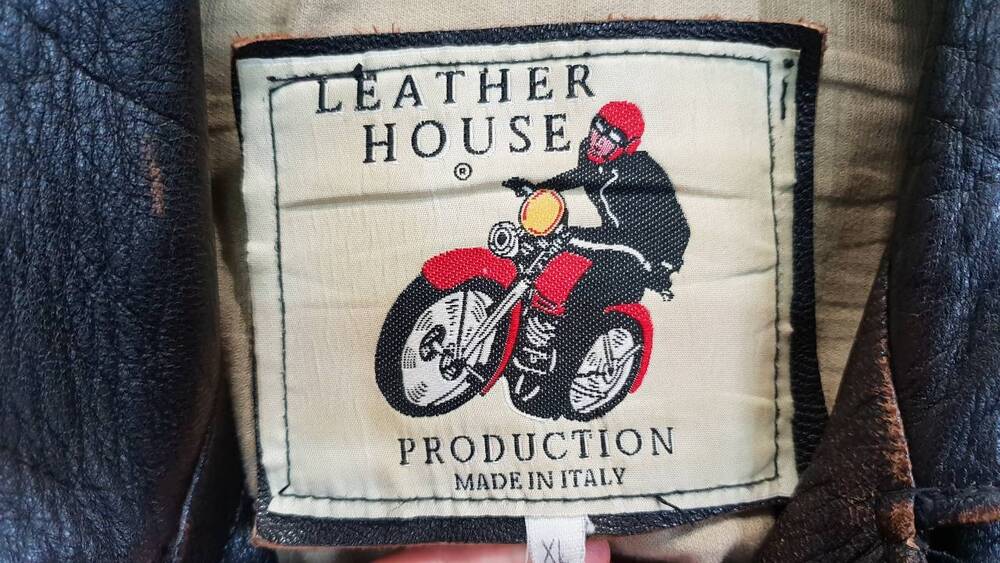 Giacca nera in pelle tg XL Leather House (9)