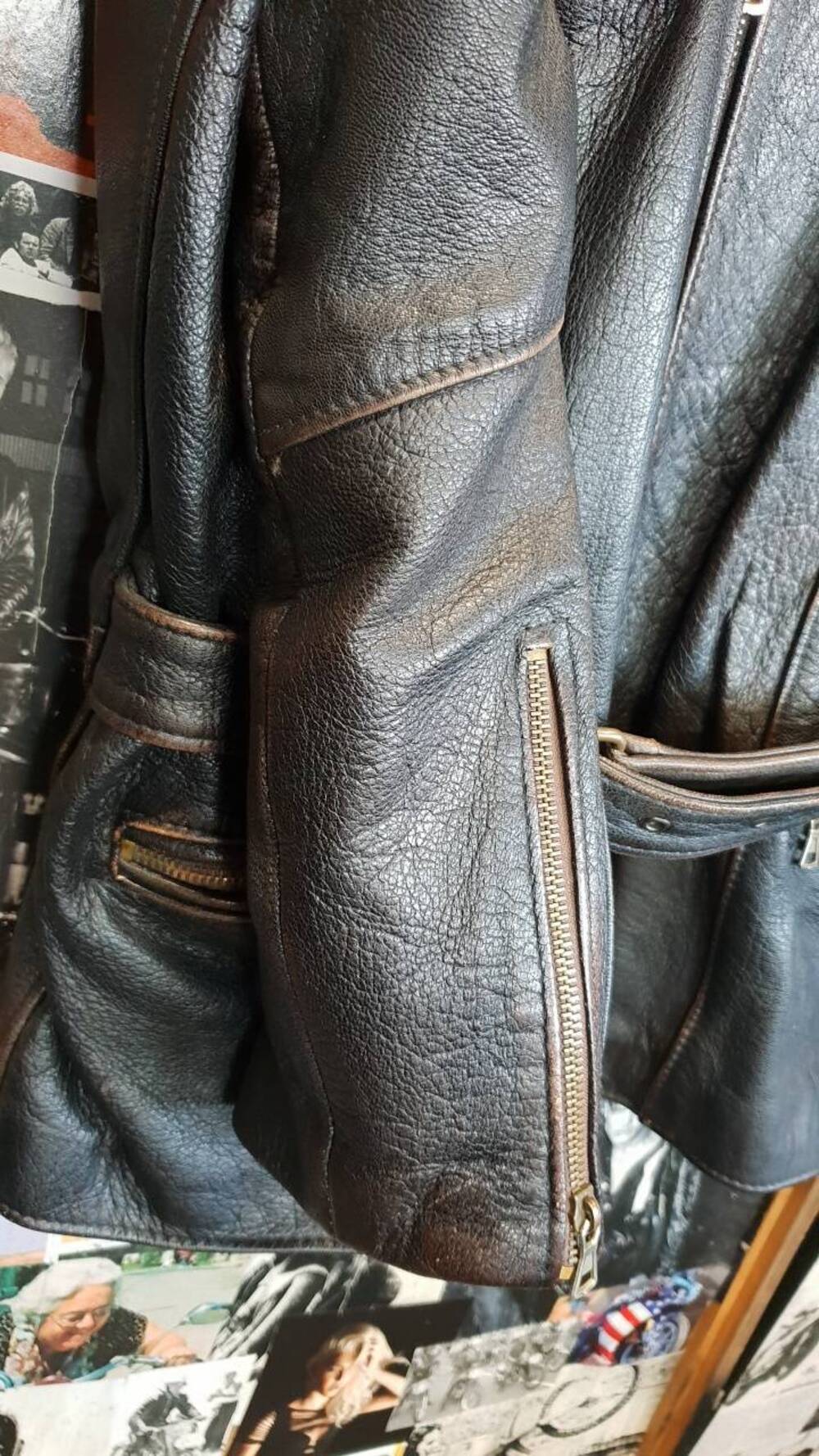 Giacca nera in pelle tg XL Leather House (6)