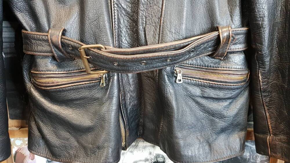 Giacca nera in pelle tg XL Leather House (4)