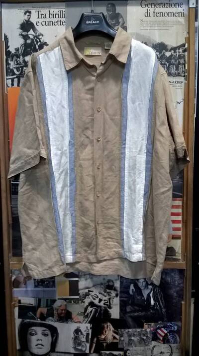 Camicia Bowling in lino Cubavera Tg XL