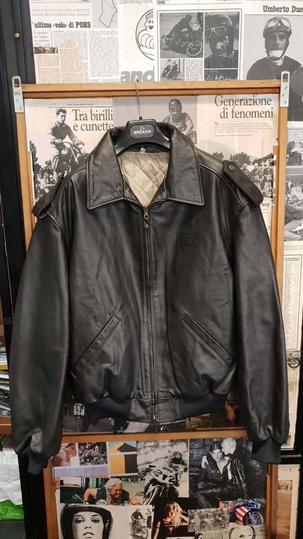 Bomber in pelle nero Esercito Italiano Tg 48/50