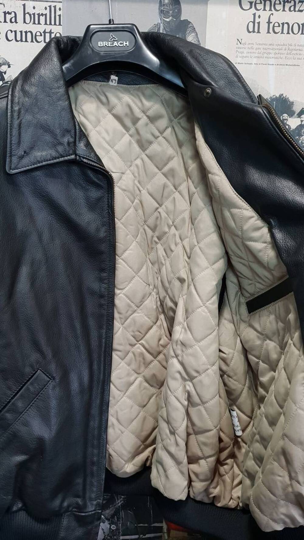 Bomber in pelle nero Esercito Italiano Tg 48/50 (2)