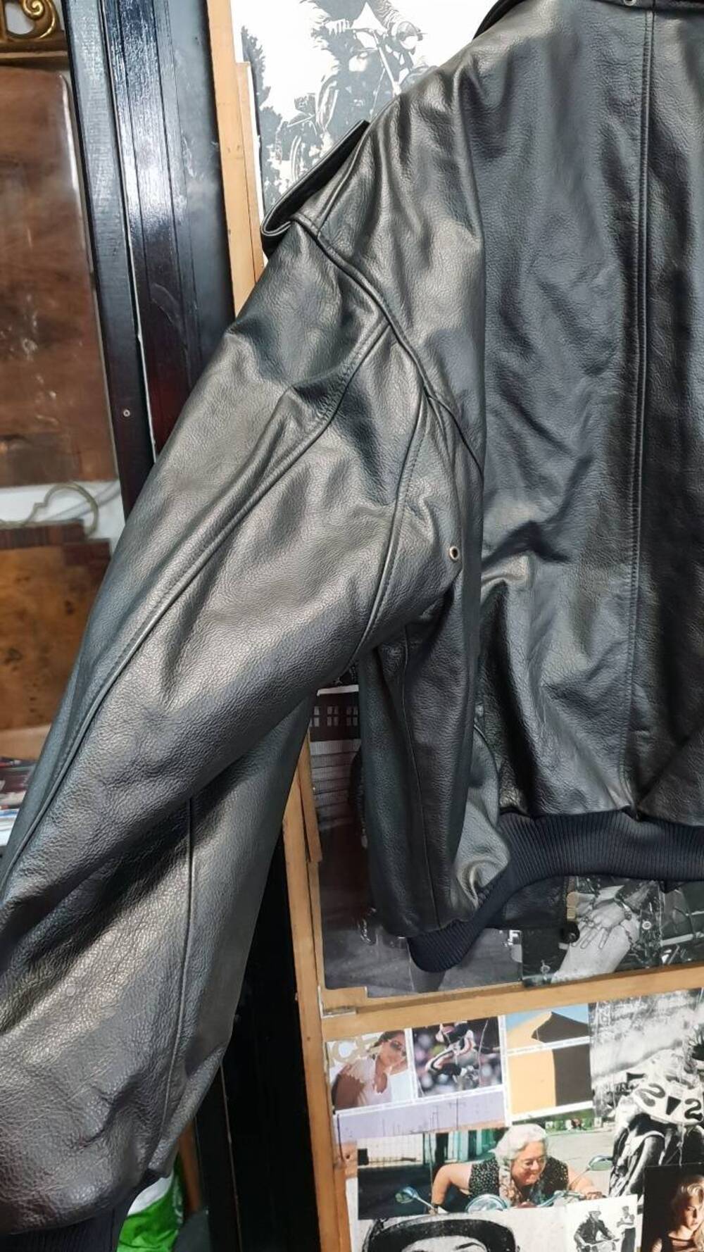 Bomber in pelle nero Esercito Italiano Tg 48/50 (5)