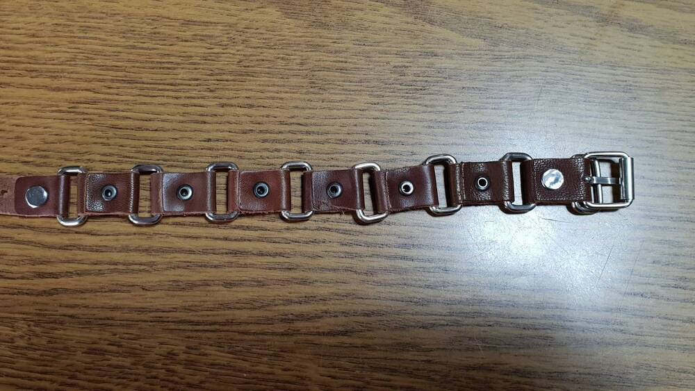 Braccialetto marrone con testa di morte Custom (2)