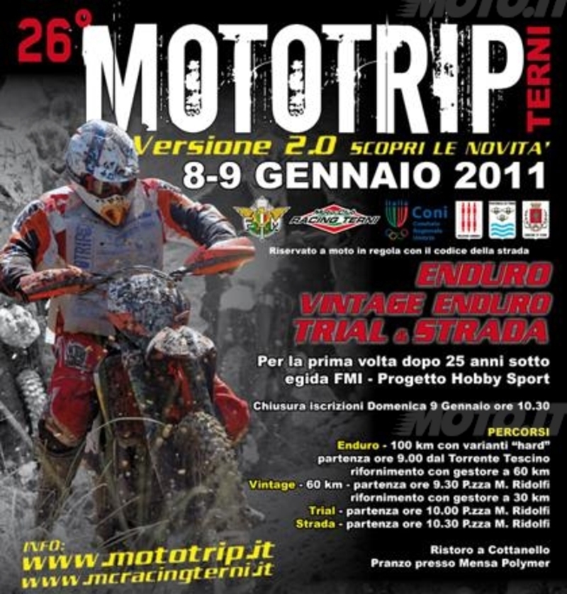 Mototrip, l&rsquo;8 e il 9 gennaio via alla 26&ordf; edizione 